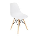 Wooden Leg Chair White Set of 6