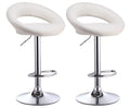 Leather Bar Chair Stools -Set of Two -White
