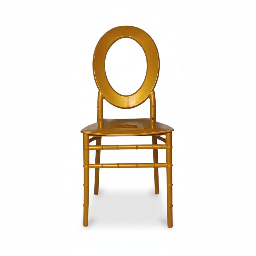 SMTE Kota Gold Event Chair - Luxury Resin Dining & Wedding Seating - 2 Pack