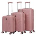 SMTE - Circle Line 3 Piece Polypropylene Suitcase Set 8 Wheel - Pink