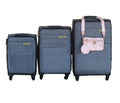 Galaxia 3-Piece Grey Spinner Luggage Set with Pink Crossbody Travel Bag