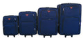 Trolley 4 Piece Travel Luggage Spinner - Fabric - Navy