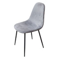 SMTE Velvet Luna Mid-Century Dining Chair with Tapered Steel Legs