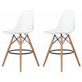 Modern Eiffel-Style Counter Bar Stools - Set of 2 - 25.5" - Clear
