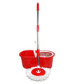 Magic Spin Mop And Plastic Bucket Set Rotating 360° - Green - Red