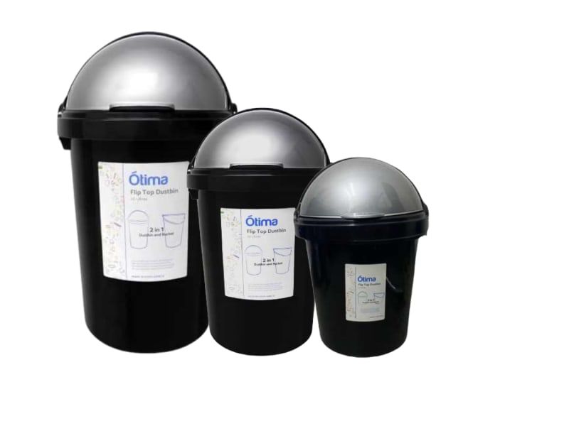 Flip-Top Dustbin -Set of 3