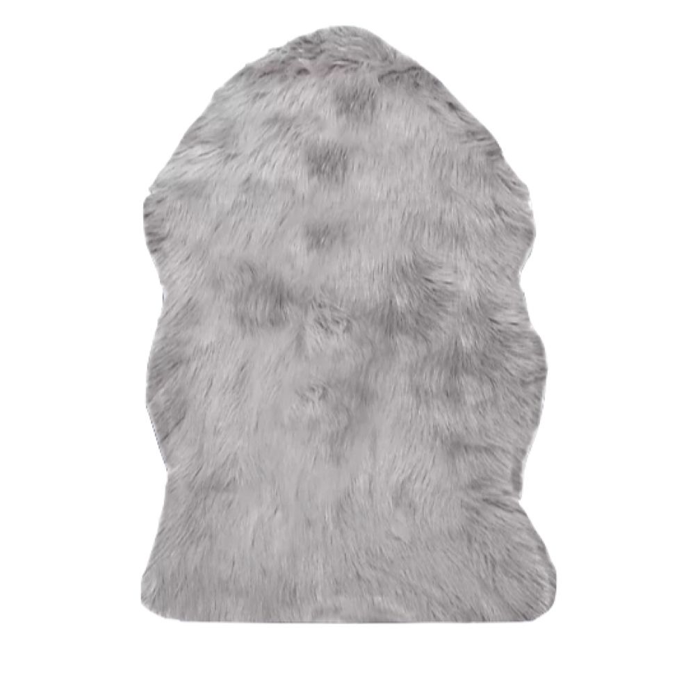 Home Decor Curvy Faux Fur Rug - Grey - M