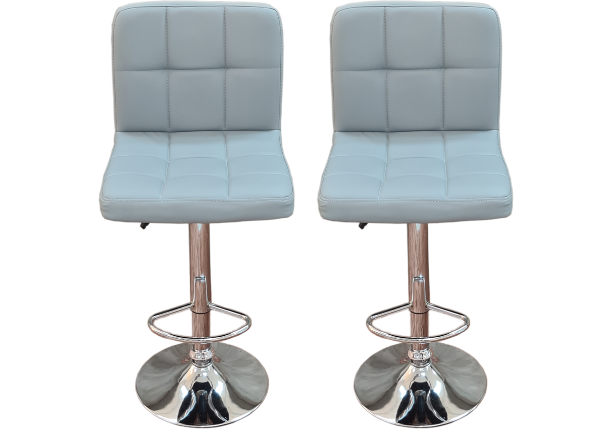 Ronin Faux Leather Swivel Bar Stool - Set of 2 - Grey