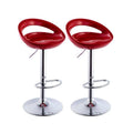 Set of 2 Modern Stylish Kitchen Breakfast Bar Stools - Maroon
