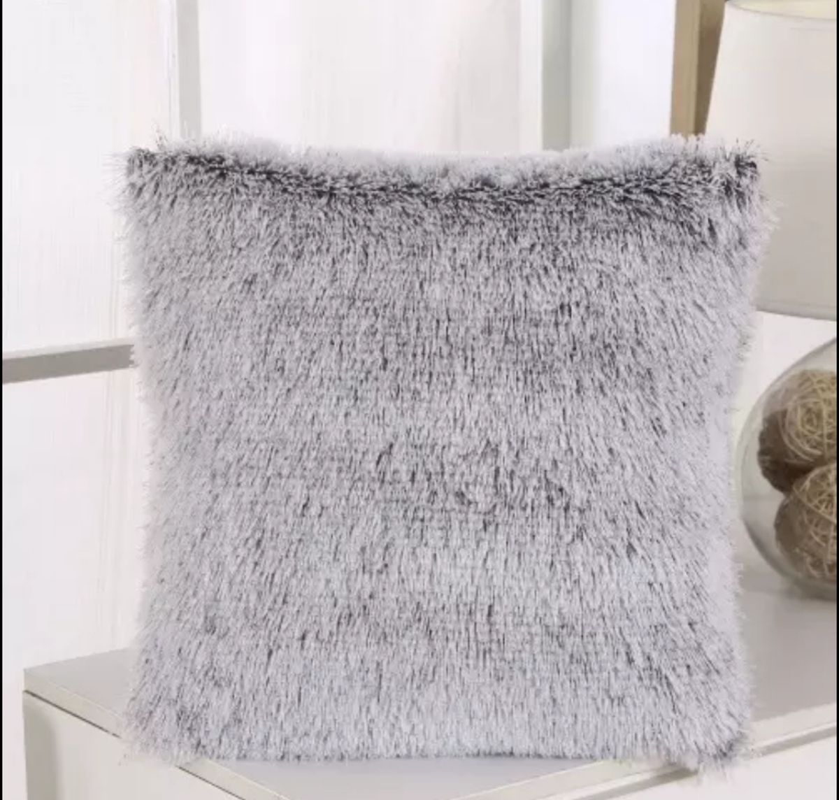 Fluffy Pillow Covers Set - Grey