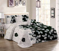 5 Piece Quilt set Black & White Bedspread set