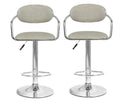 Bamboo Rattan Bar Stools - Set of 2 - Beige Colour