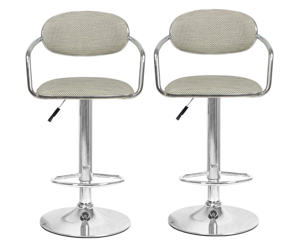Bamboo Rattan Bar Stools - Set of 2 - Beige Colour