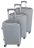 3 Piece Hard Outer Shell Lightweight Luggage Set - Silver