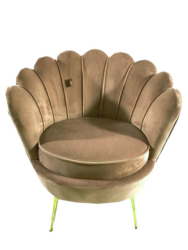 Tulip Sofa Chair Gold Legs - Mocha