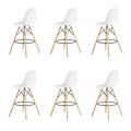 6 Pieces Of 25.5" Modern Style Eiffel Chair Counter Bar Stools Set - White