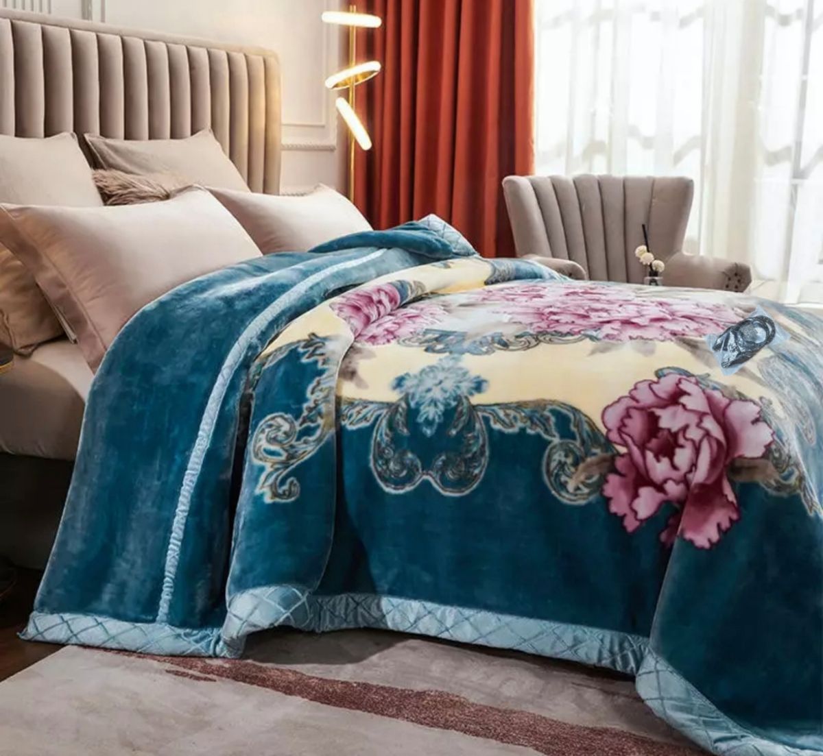 Highly Comfy Extreme Warm Winter Blanket & IYWA Tieback - Blue