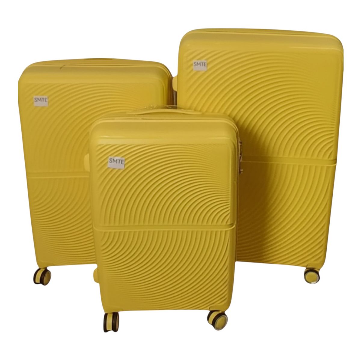 SMTE Hardshell PP Luggage Set with Spiral Texture - 3-Piece