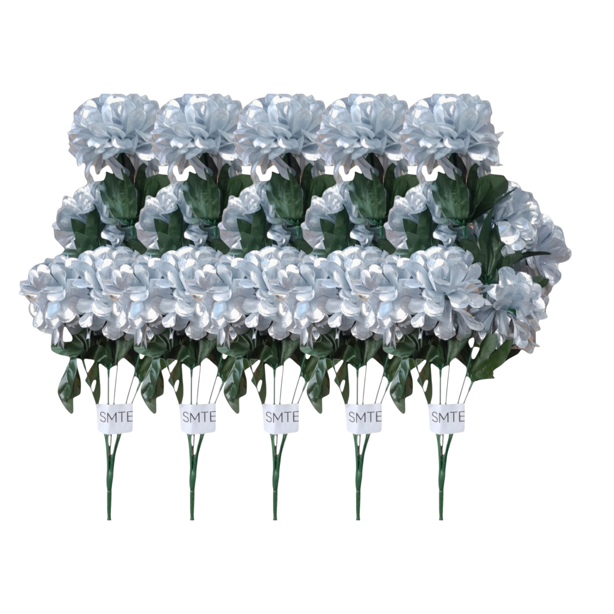 SMTE Artificial Silver Peony Bouquet - 5 Pack