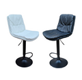 Soft Padded Perla Black Based Bar Stools - White