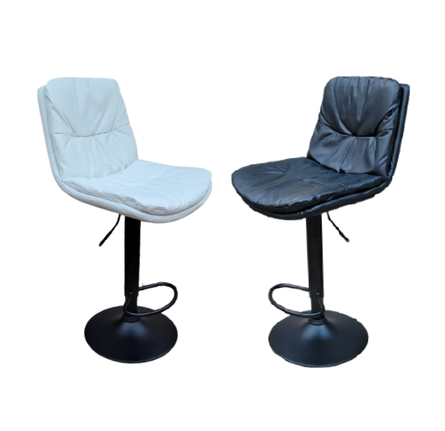 Soft Padded Perla Black Based Bar Stools - White