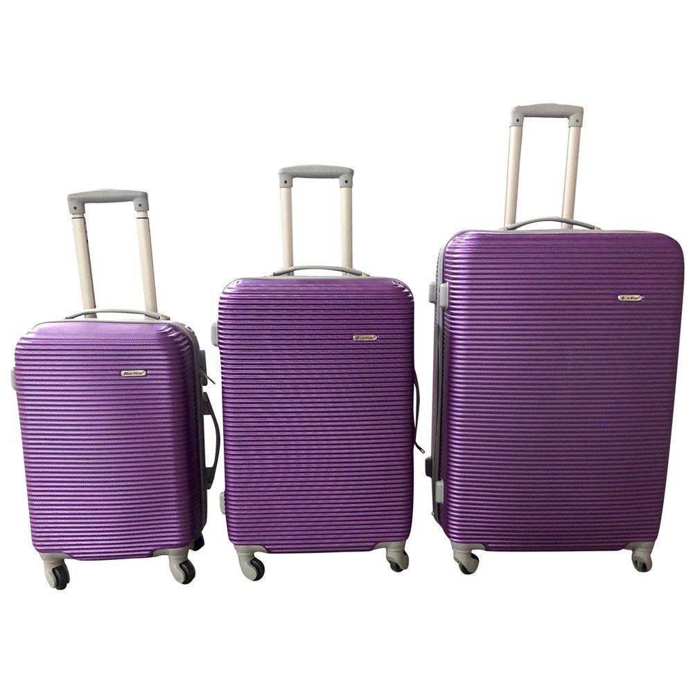 3 Piece Hard Outer Shell Luggage Set - 30inch - Purple
