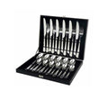 24 Piece Silver Cutlery Set with Black Casing