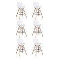 6 Pieces Of Multifunctional Butterfly Chair Eames Style Bar Stool Set - White