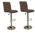 Bar Stools - Set of Two- Brown Colour
