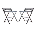 Modern Folding Wooden Multipurpose Workstation - 2 Piece - Black