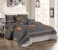 5 Pieces Quilt Set Grey Bedspread Set