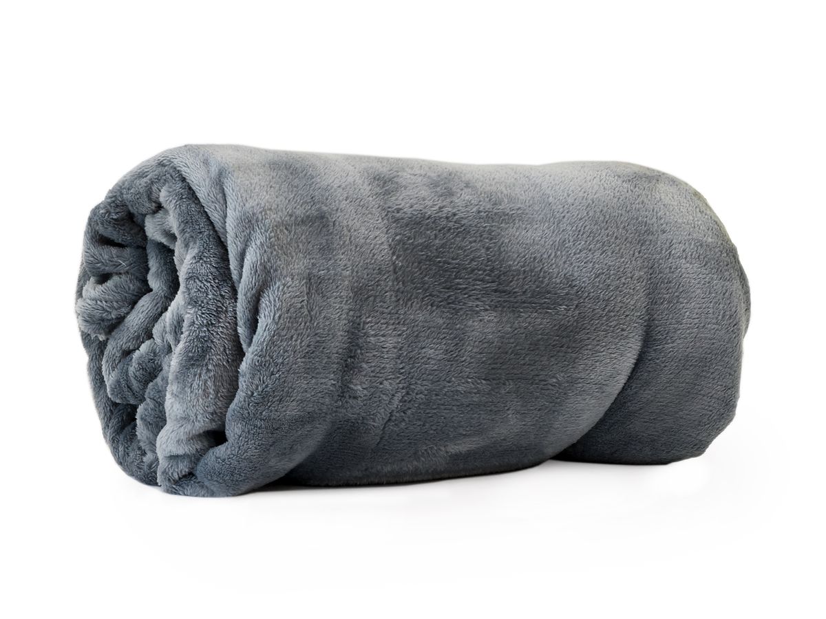 Coral Fleece Grey Throw