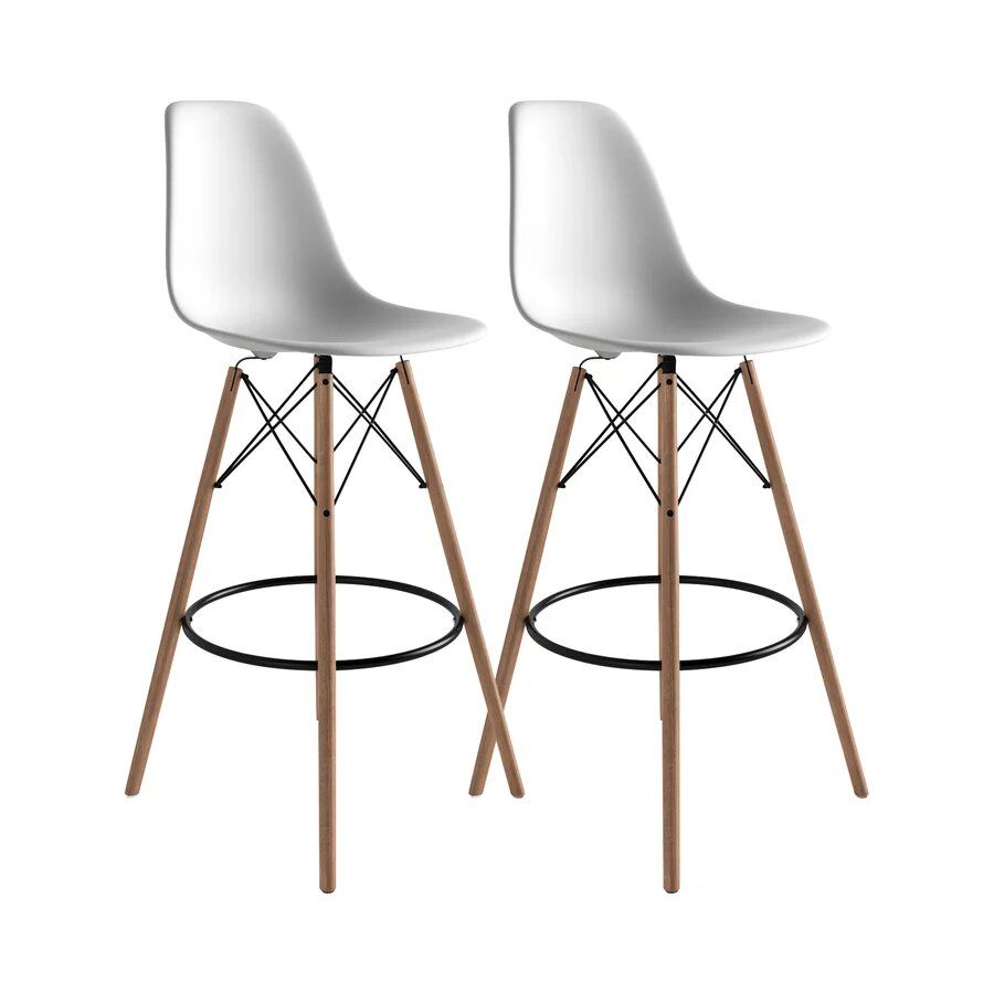Set of 2 Kitchen Bar Chairs - Grey