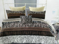 5 Piece Quilt Set Brown African Designed Bedspread Set - Queen