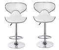 Bar Stools with Stylish Stitching Contrast - 2 Pack – Black / White Colours - White