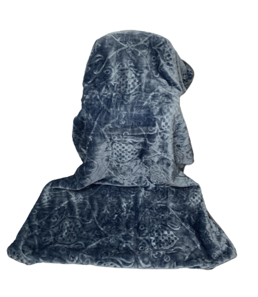 Queen Size Blanket Super Soft Heavy Mink Single Ply - Blue