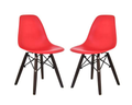 2 x Stylish Black Wooden Leg Adult Chairs