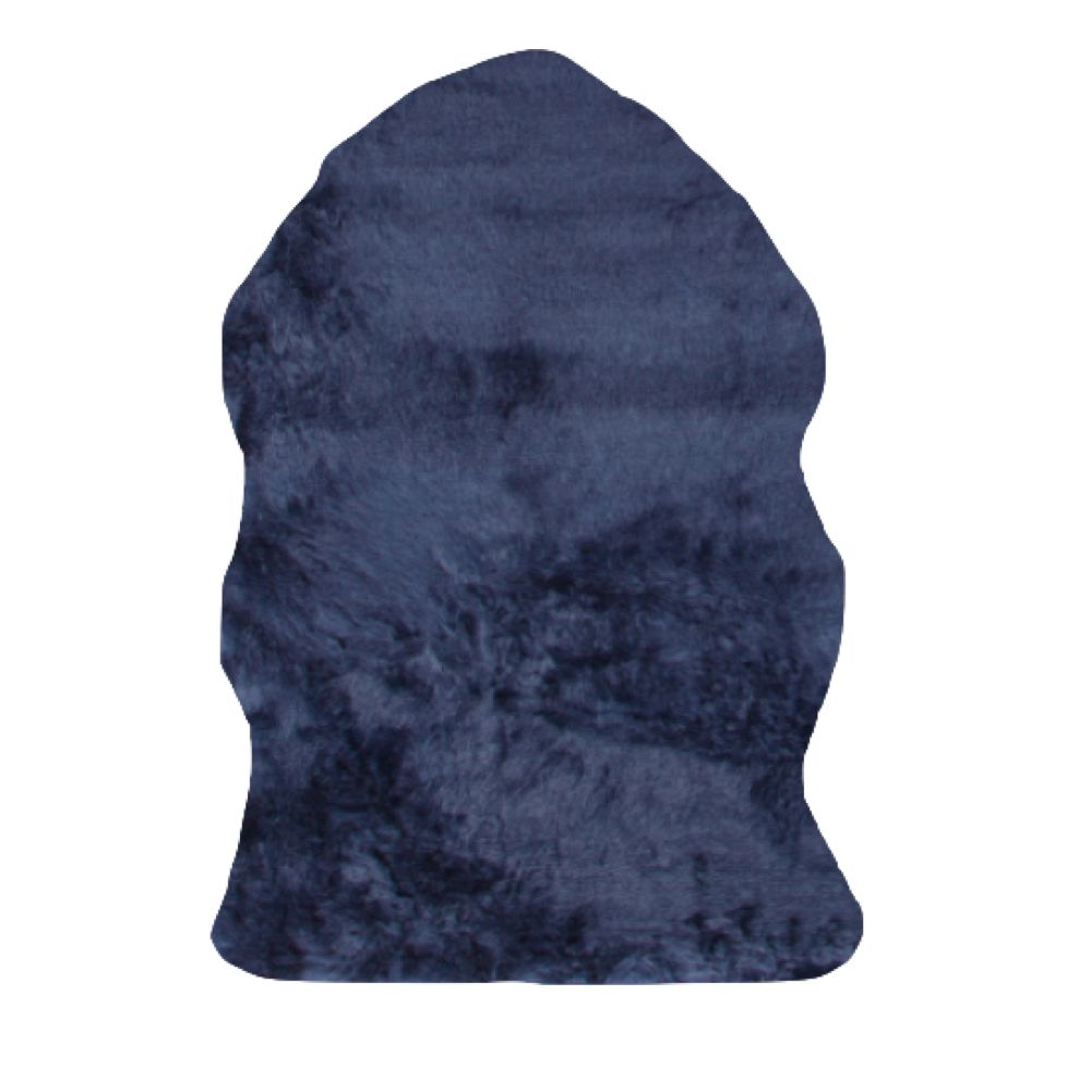 Home Decor Curvy Faux Fur Rug - Blue - M