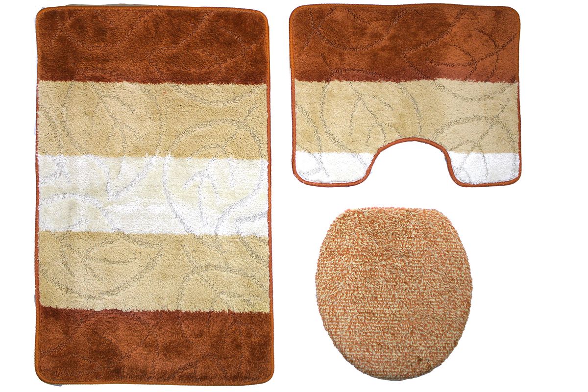 60x100cm 3 Piece Turkish Toilet Mat & Cover Set with Non-Slip Under P/B/I
