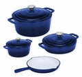 Dream World New Design Dutch Pot Cookware Sets Cast Iron - 7 Piece - Navy