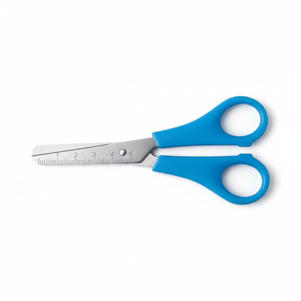 MT Kids Safety Scissors - School Scissors with Ruler Blade - Blue