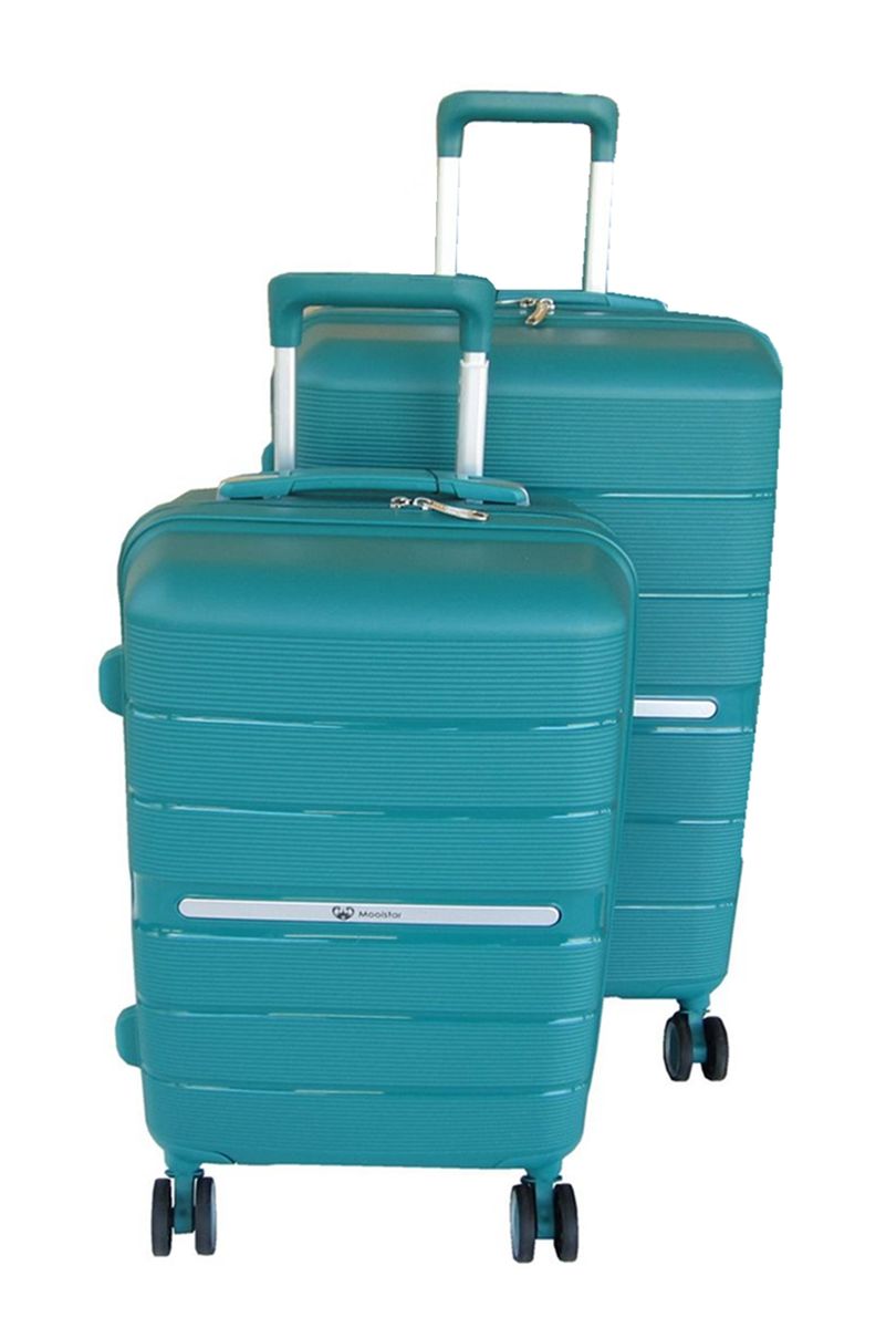 Unbreakable Travel Luggage 2 Piece Suitcases Spinner - Aqua Blue