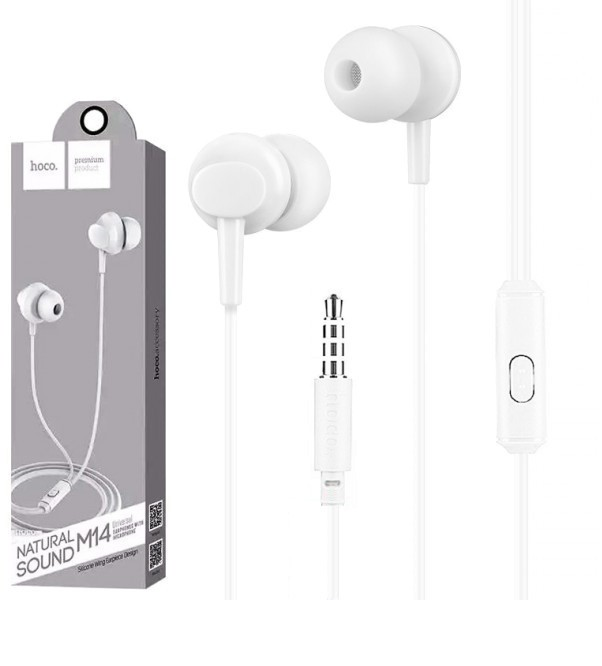 Hoco M14 Universal Earphones with Mic - White