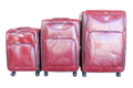 Luggage Set of 3 PU Leather Travel Suitcases 28'24'22' inch - Maroon