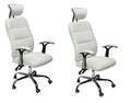Office Chairs - Executive Mid-Back Ergonomic - 2-Pack - White Colour