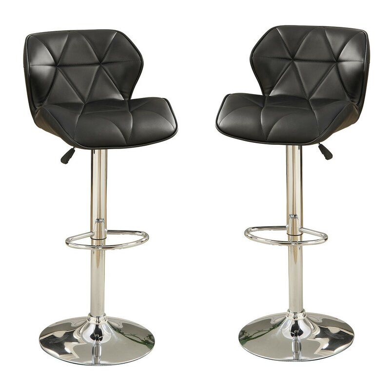 Bar Stool Chairs - Set of 2 - Black
