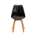Emily Wooden Leg Dining Chair - Black