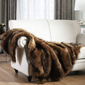 Plush Faux Fur Throw - Brown