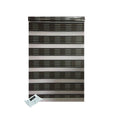 Mordern Readymade Zebra Roller Blind ��� Textured Black & IYWA Tieback - 220.0 L x 180.0 W cm