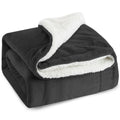 Sherpa Fleece Blanket Throw - Grey